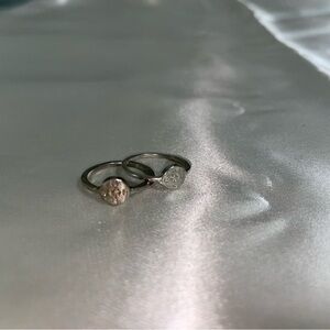 Elegant Silver and Gold-Toned Women's Rings